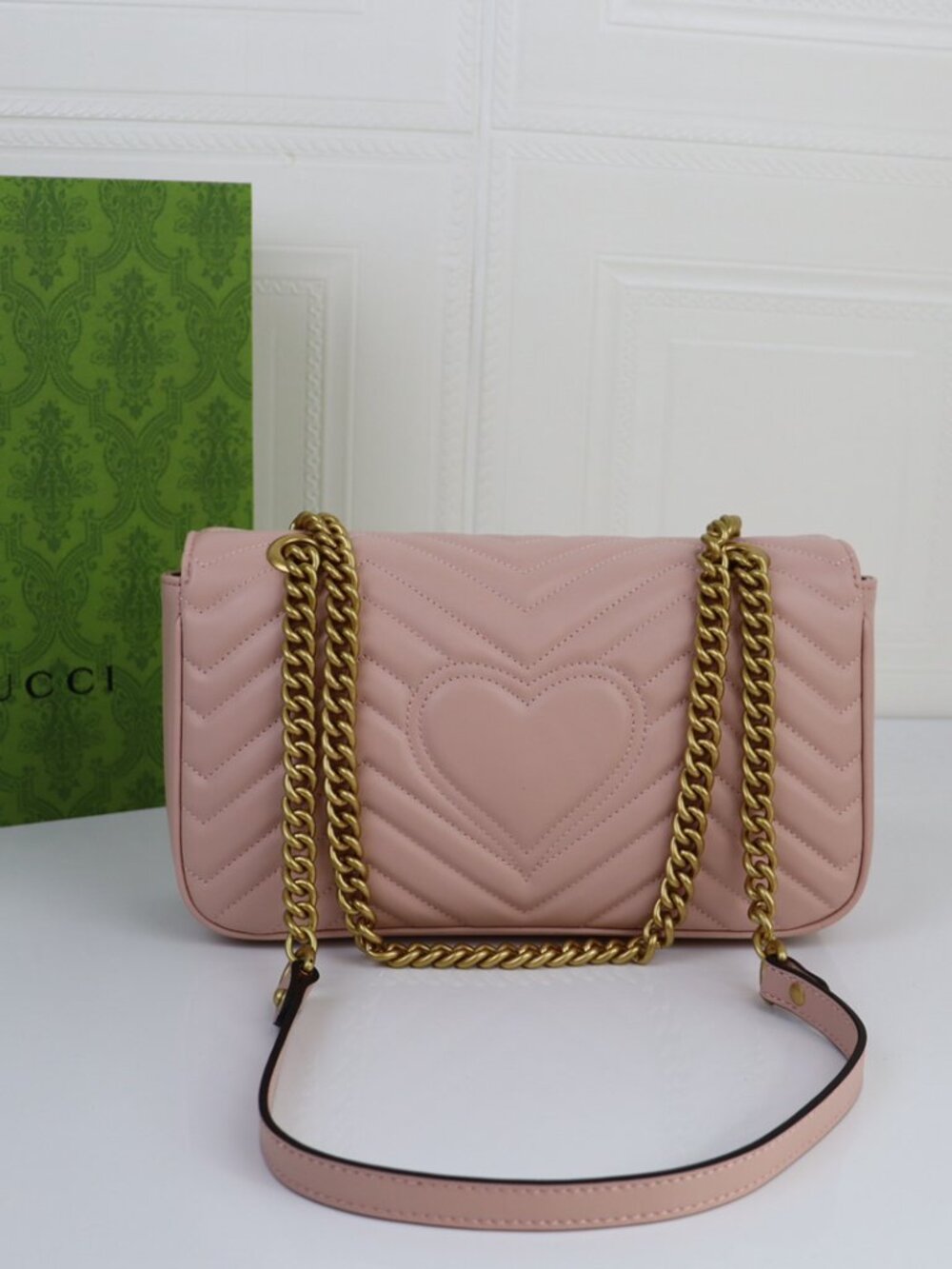 💖👜💗 GUCCI Marmont Matelassé Pink GG Shoulder Bag 💗👜💖 - Picture 5 of 8